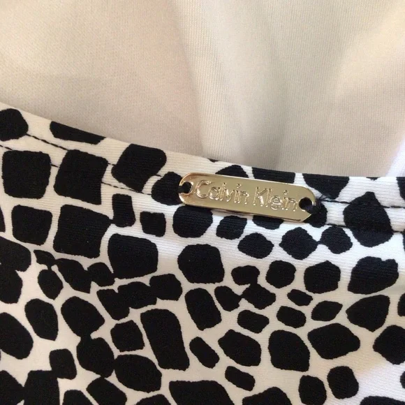 Calvin Klein Black and White One Piece Swimsuit - Picture 3 of 10